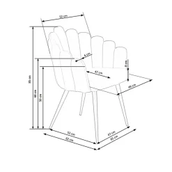 Garnero Arredamenti Sedie In Tessuto-Sedia imbottita design moderno in velluto Alessia Rosa