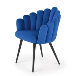 Garnero Arredamenti Sedie In Tessuto-Sedia imbottita design moderno in velluto nero Alessia Blu