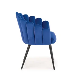 Garnero Arredamenti Sedie In Tessuto-Sedia imbottita design moderno in velluto nero Alessia Blu