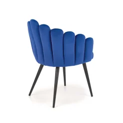 Garnero Arredamenti Sedie In Tessuto-Sedia imbottita design moderno in velluto nero Alessia Blu