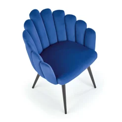 Garnero Arredamenti Sedie In Tessuto-Sedia imbottita design moderno in velluto nero Alessia Blu