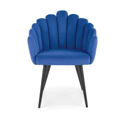 Garnero Arredamenti Sedie In Tessuto-Sedia imbottita design moderno in velluto nero Alessia Blu