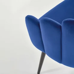 Garnero Arredamenti Sedie In Tessuto-Sedia imbottita design moderno in velluto nero Alessia Blu