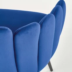Garnero Arredamenti Sedie In Tessuto-Sedia imbottita design moderno in velluto nero Alessia Blu