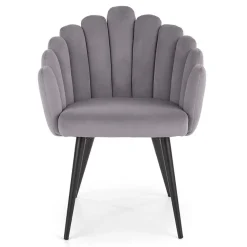 Garnero Arredamenti Sedie In Tessuto-Sedia imbottita design moderno in velluto Alessia Grigio