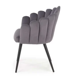 Garnero Arredamenti Sedie In Tessuto-Sedia imbottita design moderno in velluto Alessia Grigio