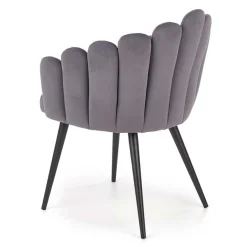 Garnero Arredamenti Sedie In Tessuto-Sedia imbottita design moderno in velluto Alessia Grigio