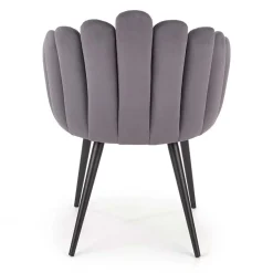 Garnero Arredamenti Sedie In Tessuto-Sedia imbottita design moderno in velluto Alessia Grigio