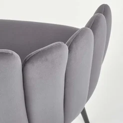 Garnero Arredamenti Sedie In Tessuto-Sedia imbottita design moderno in velluto Alessia Grigio