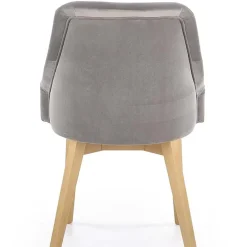 Garnero Arredamenti Sedie In Tessuto-Sedia imbottita in tessuto grigio chiaro rovere miele Belen