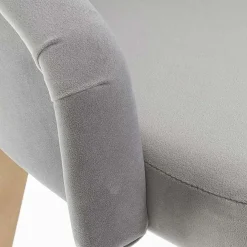 Garnero Arredamenti Sedie In Tessuto-Sedia imbottita in tessuto grigio chiaro rovere miele Belen