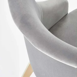 Garnero Arredamenti Sedie In Tessuto-Sedia imbottita in tessuto grigio chiaro rovere miele Belen