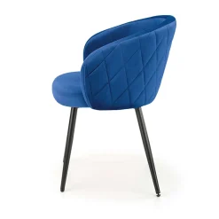 Garnero Arredamenti Sedie In Tessuto-Sedia imbottita in tessuto acciaio nero Amiata Blu