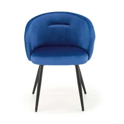 Garnero Arredamenti Sedie In Tessuto-Sedia imbottita in tessuto acciaio nero Amiata Blu