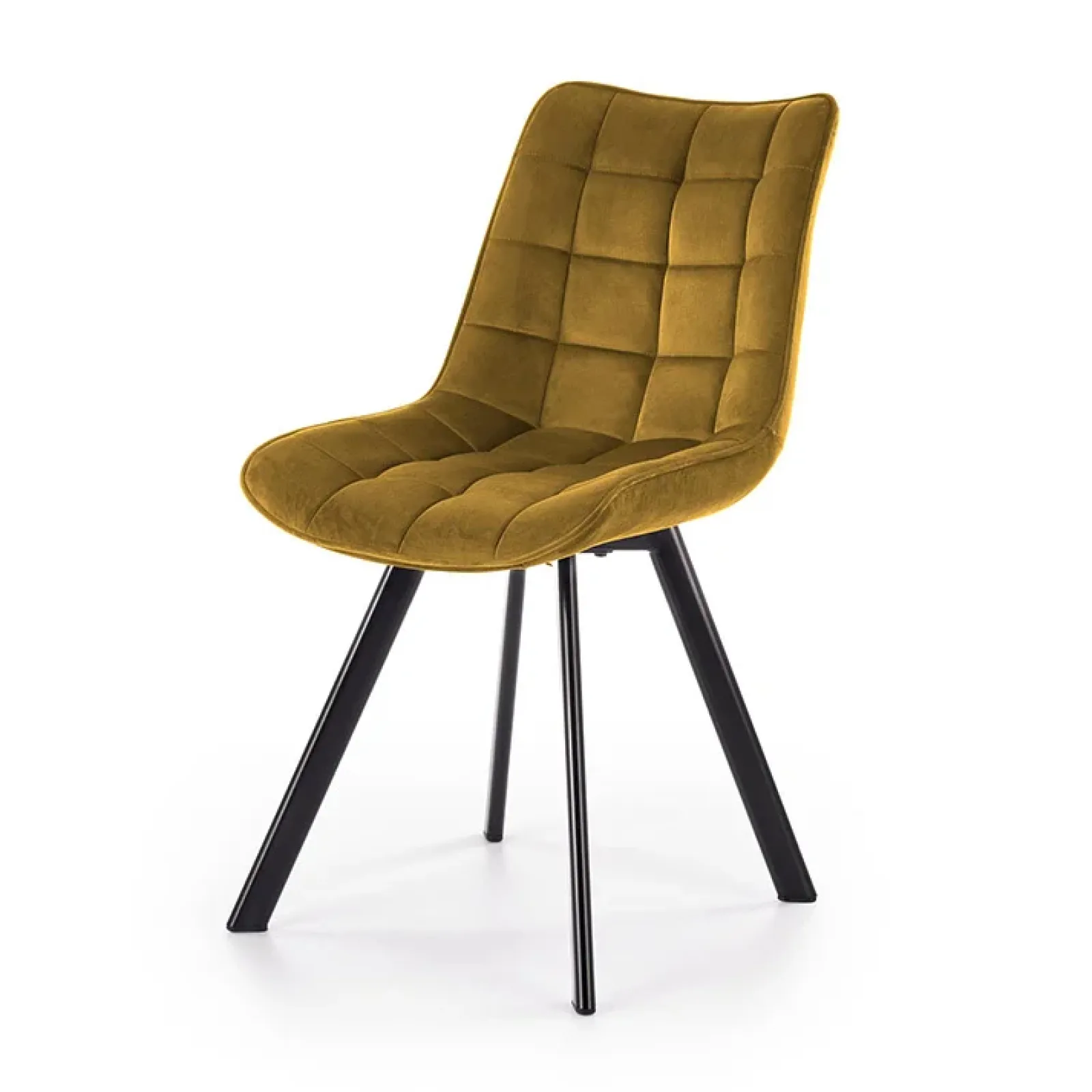 Garnero Arredamenti Sedie In Tessuto-Sedia imbottita in velluto nero industrial Tessa Senape