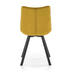 Garnero Arredamenti Sedie In Tessuto-Sedia imbottita in velluto nero industrial Tessa Senape