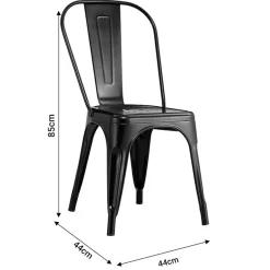 Garnero Arredamenti Sedie In Metallo-Sedia in metallo impilabile industrial saloon Lix Grigio