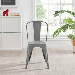 Garnero Arredamenti Sedie In Metallo-Sedia in metallo impilabile industrial saloon Lix Grigio