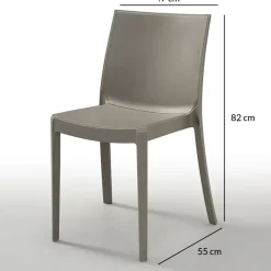 Garnero Arredamenti Sedie Polipropilene-Sedia in polipropilene impilabile Olbia Tortora