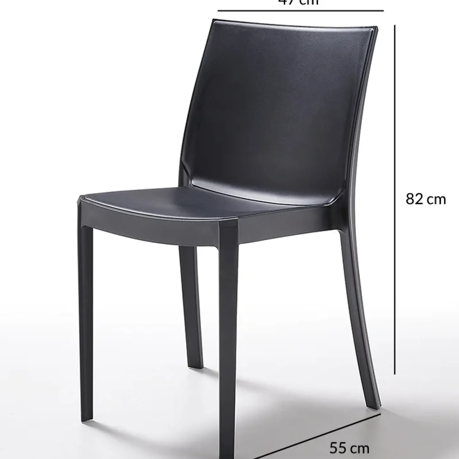 Garnero Arredamenti Sedie Polipropilene-Sedia in polipropilene impilabile nera Olbia Nero