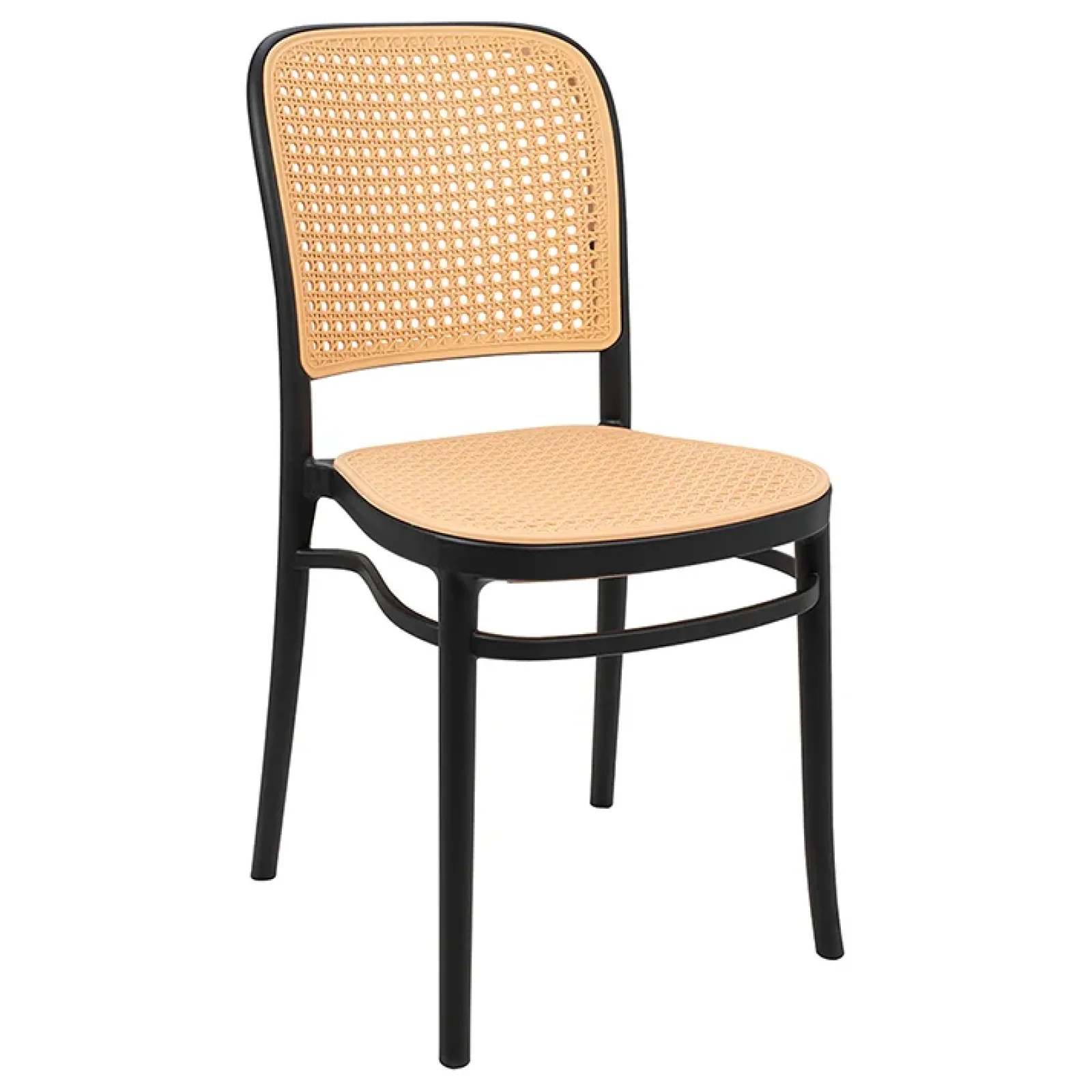 Garnero Arredamenti Sedie Polipropilene-Sedia in polipropilene moderna beige nera Vienna