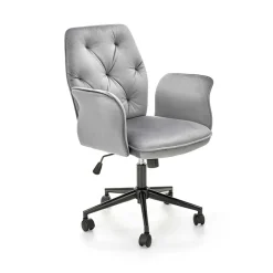 Garnero Arredamenti Sedie Da Ufficio|Sedie Scrivania Ufficio-Sedia moderna con braccioli regolabile in velluto Dionisia Grigio