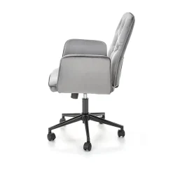 Garnero Arredamenti Sedie Da Ufficio|Sedie Scrivania Ufficio-Sedia moderna con braccioli regolabile in velluto Dionisia Grigio