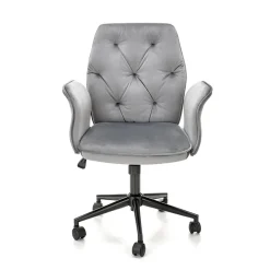 Garnero Arredamenti Sedie Da Ufficio|Sedie Scrivania Ufficio-Sedia moderna con braccioli regolabile in velluto Dionisia Grigio