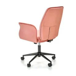 Garnero Arredamenti Sedie Da Ufficio|Sedie Scrivania Ufficio-Sedia moderna con braccioli regolabile in velluto Dionisia Rosa