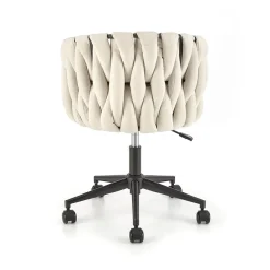Garnero Arredamenti Sedie Da Ufficio|Sedie Scrivania Ufficio-Sedia moderna con ruote regolabile in tessuto chiaro nero Monie Beige