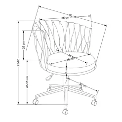 Garnero Arredamenti Sedie Da Ufficio|Sedie Scrivania Ufficio-Sedia moderna con ruote regolabile in tessuto nero Monie Rosa