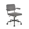 Garnero Arredamenti Sedie Da Ufficio|Sedie Scrivania Ufficio-Sedia moderna girevole con braccioli in tessuto grigio Fuego