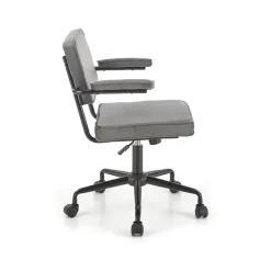 Garnero Arredamenti Sedie Da Ufficio|Sedie Scrivania Ufficio-Sedia moderna girevole con braccioli in tessuto grigio Fuego