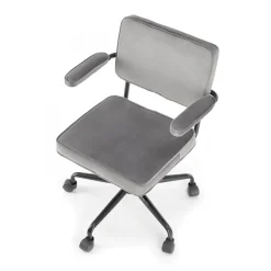 Garnero Arredamenti Sedie Da Ufficio|Sedie Scrivania Ufficio-Sedia moderna girevole con braccioli in tessuto grigio Fuego