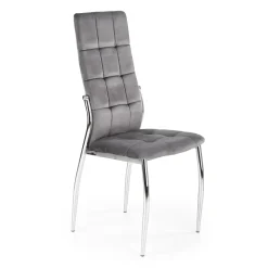 Garnero Arredamenti Sedie In Tessuto-Sedia moderna imbottia in velluto acciaio cromato Reina Grigio