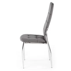 Garnero Arredamenti Sedie In Tessuto-Sedia moderna imbottia in velluto acciaio cromato Reina Grigio