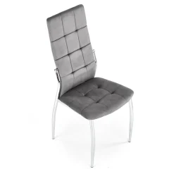 Garnero Arredamenti Sedie In Tessuto-Sedia moderna imbottia in velluto acciaio cromato Reina Grigio