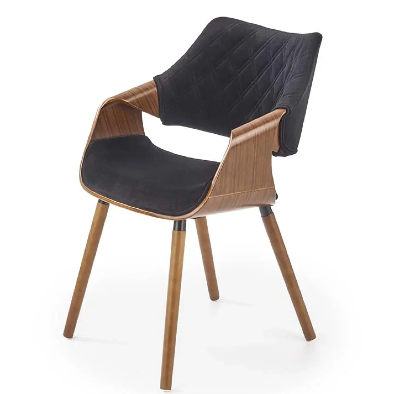 Garnero Arredamenti Sedie In Tessuto-Sedia nero noce da salotto in tessuto Britta