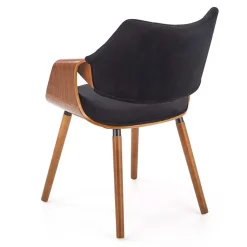 Garnero Arredamenti Sedie In Tessuto-Sedia nero noce da salotto in tessuto Britta