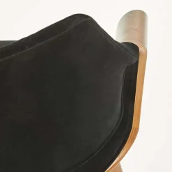 Garnero Arredamenti Sedie In Tessuto-Sedia nero noce da salotto in tessuto Britta