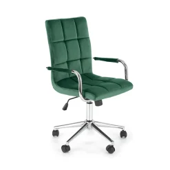 Garnero Arredamenti Sedie Da Ufficio|Sedie Scrivania Ufficio-Sedia per scrivania ragazzi in velluto scuro Burbon Verde