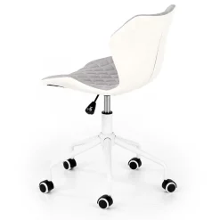Garnero Arredamenti Sedie Per Scrivania Ragazzi-Sedia per scrivania ragazzi con ruote in tessuto ecopelle bianco Bilbao Grigio