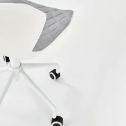 Garnero Arredamenti Sedie Per Scrivania Ragazzi-Sedia per scrivania ragazzi con ruote in tessuto ecopelle bianco Bilbao Grigio