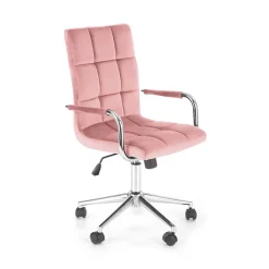 Garnero Arredamenti Sedie Da Ufficio|Sedie Scrivania Ufficio-Sedia per scrivania ragazzi in velluto Burbon Rosa
