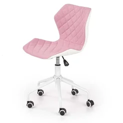 Garnero Arredamenti Sedie Da Ufficio|Sedie Scrivania Ufficio-Sedia per scrivania ragazzi in tessuto ecopelle bianco Bilbao Rosa