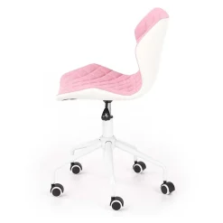 Garnero Arredamenti Sedie Da Ufficio|Sedie Scrivania Ufficio-Sedia per scrivania ragazzi in tessuto ecopelle bianco Bilbao Rosa