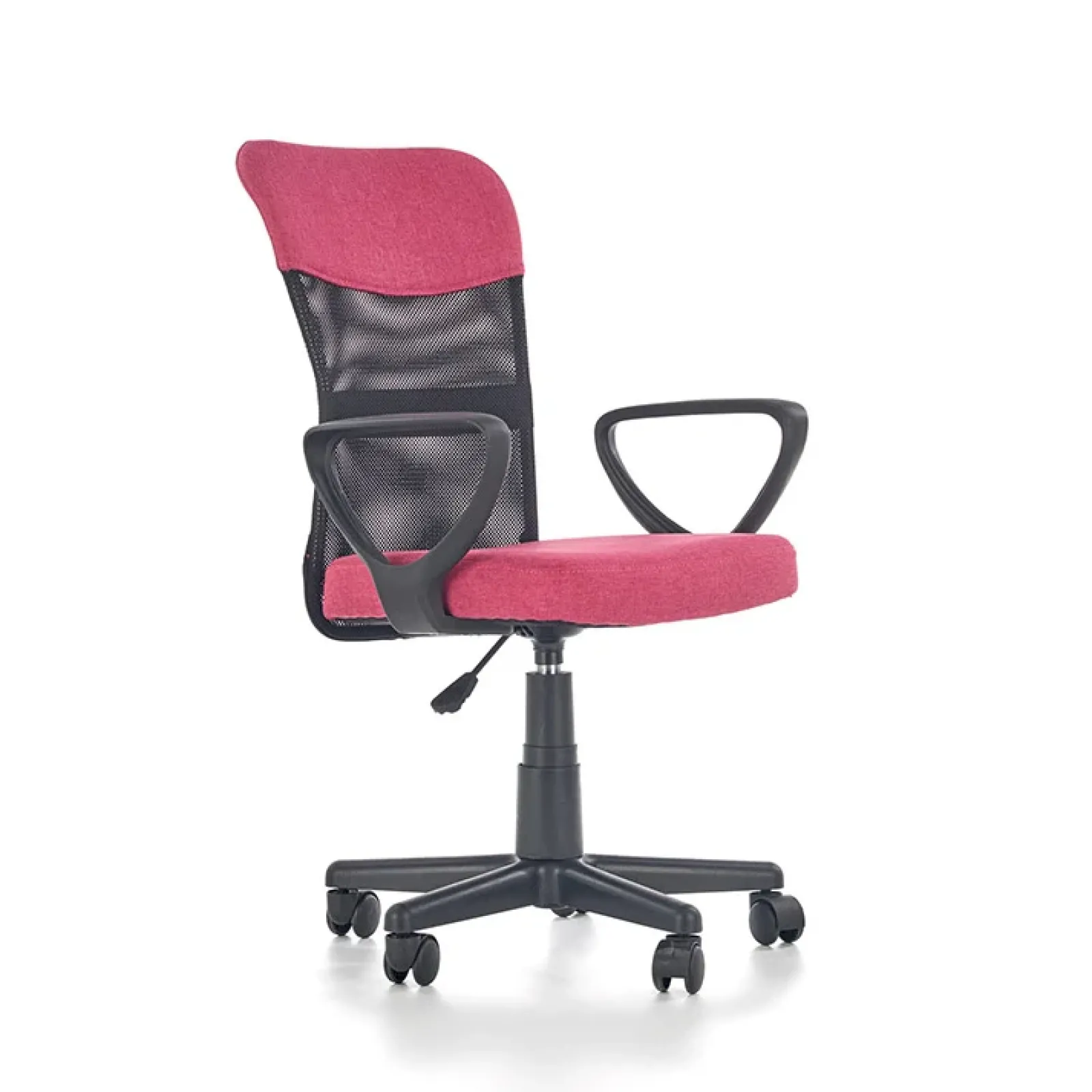 Garnero Arredamenti Sedie Per Scrivania Ragazzi-Sedia per scrivania ragazzi con ruote in tessuto grigio rosa Rodry Rosa - Grigio