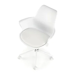 Garnero Arredamenti Sedie Per Scrivania Ragazzi-Sedia per scrivania ragazzi girevole in ecopelle bianca Platone Bianco