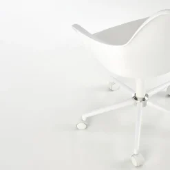 Garnero Arredamenti Sedie Per Scrivania Ragazzi-Sedia per scrivania ragazzi girevole in ecopelle bianca Platone Bianco