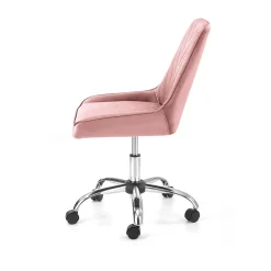 Garnero Arredamenti Sedie Da Ufficio|Sedie Scrivania Ufficio-Sedia per scrivania ragazzi in velluto Randy Rosa